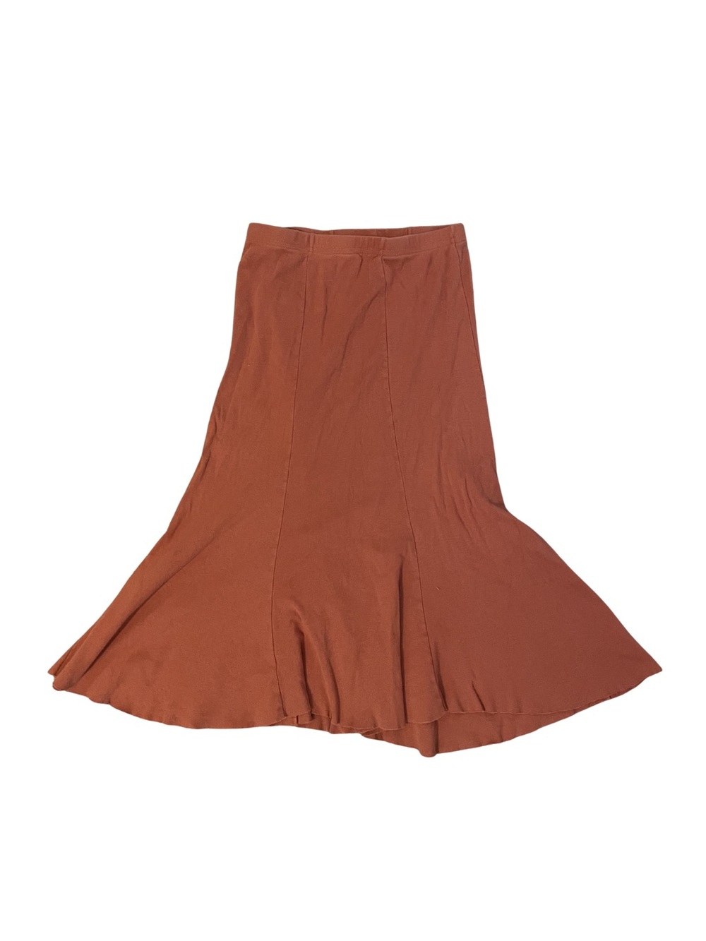 100% Organic Cotton Women’s Flared Midi Skirt in Rust - Picture 2 of 4